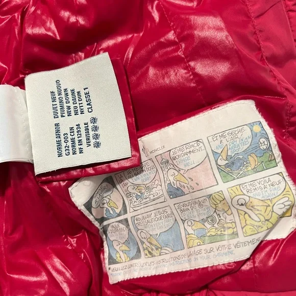 Moncler Girls Pink Puffer Logo Jacket - Picture 7 of 16